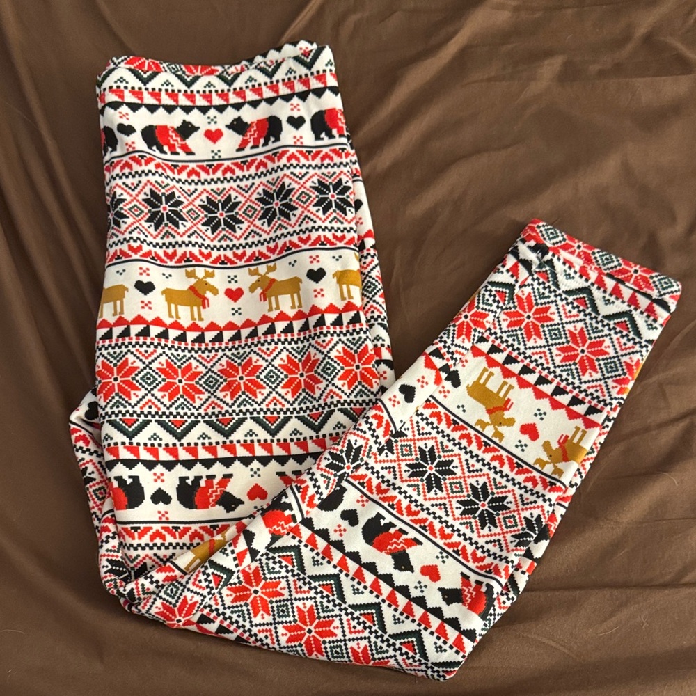 Christmas Themed Fleece Lined Leggings
